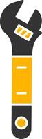 Adjustable Wrench Glyph Two Color Icon vector
