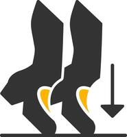Toe Stand Glyph Two Color Icon vector
