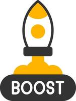 Boost Glyph Two Color Icon vector