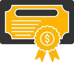 Certificate Glyph Two Color Icon vector
