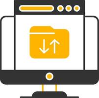 Upload Glyph Two Color Icon vector