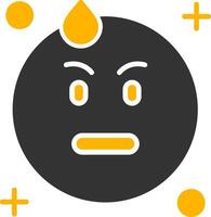 Embarrassed Glyph Two Color Icon vector