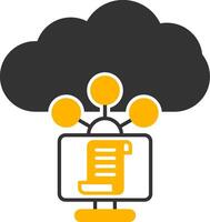 Cloud Service Glyph Two Color Icon vector