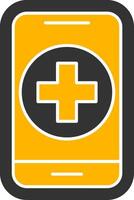 Mobile Phone Glyph Two Color Icon vector