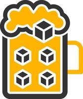 Cold Beer Glyph Two Color Icon vector