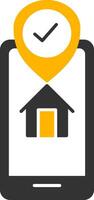 Gps Tracker Glyph Two Color Icon vector