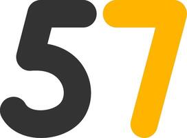 Fifty seven Glyph Two Color Icon vector