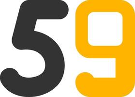 Fifty nine Glyph Two Color Icon vector