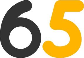 Sixty five Glyph Two Color Icon vector