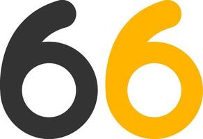 Sixty six Glyph Two Color Icon vector