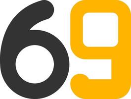 Sixty nine Glyph Two Color Icon vector