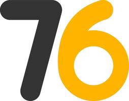 Seventy six Glyph Two Color Icon vector