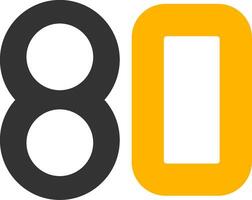 Eighty Glyph Two Color Icon vector