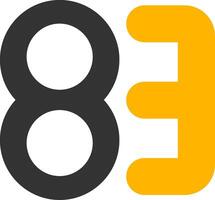 Eighty three Glyph Two Color Icon vector
