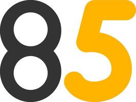 Eighty five Glyph Two Color Icon vector