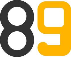 Eighty nine Glyph Two Color Icon vector