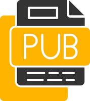 PUB File Glyph Two Color Icon vector