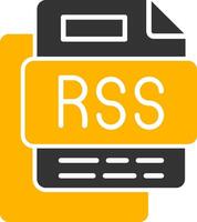 Rss File Glyph Two Color Icon vector
