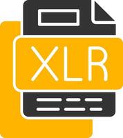 XLR File Glyph Two Color Icon vector