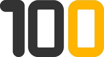 One hundred Glyph Two Color Icon vector