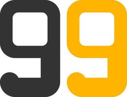 Ninety nine Glyph Two Color Icon vector