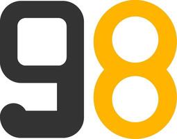 Ninety eight Glyph Two Color Icon vector