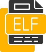 ELF File Glyph Two Color Icon vector