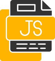 JS File Glyph Two Color Icon vector