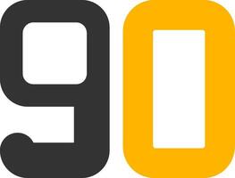 Ninety Glyph Two Color Icon vector