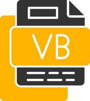 VB File Glyph Two Color Icon vector