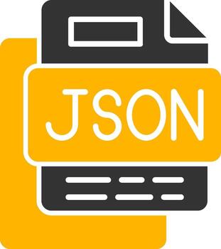 Json File Glyph Two Color Icon vector