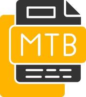 Mtb File Glyph Two Color Icon vector