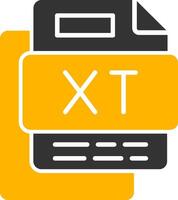 Xt File Glyph Two Color Icon vector