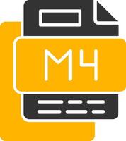 M4 File Glyph Two Color Icon vector