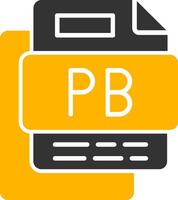 Pb File Glyph Two Color Icon vector