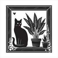 Print Abstract boho cats print printable wall art cat vector