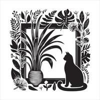 Print Abstract boho cats print printable wall art cat vector