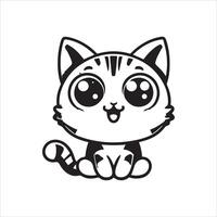Print A silhouette black cat in an illustration frame with a floral design on its back silhouette design vector