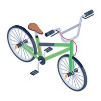 An editable isometric icon of cycle ride vector