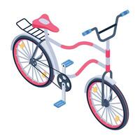 Grab this isometric icon of pedal cycle vector