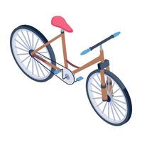 An isometric icon of track cycle vector