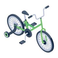 Get this isometric icon of training wheels vector
