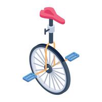 A captivating isometric icon of unicycle vector