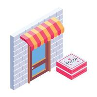 Easy to edit isometric icon of doorstep delivery vector