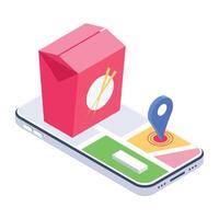 Trendy isometric icon of food delivery location vector
