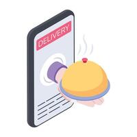 Latest isometric icon of a restaurant app vector