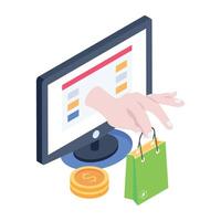 Check out isometric icon of online shopping vector