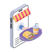 Get this isometric icon of restaurant order vector