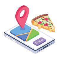 Latest isometric icon of order mobile tracking vector