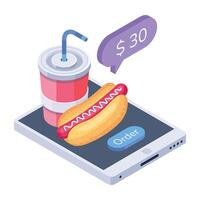 Check out this isometric icon of meal app vector